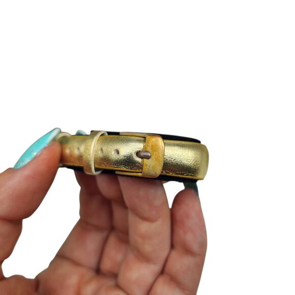 Vintage White Diamonds Watch Womens Gold Tone Dainty Crystal Cluster Floral - Picture 9 of 16